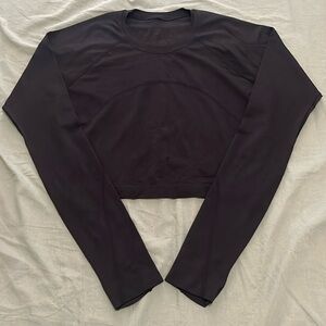 Lululemon Swiftly Tech Cropped Long Sleeve Shirt Black